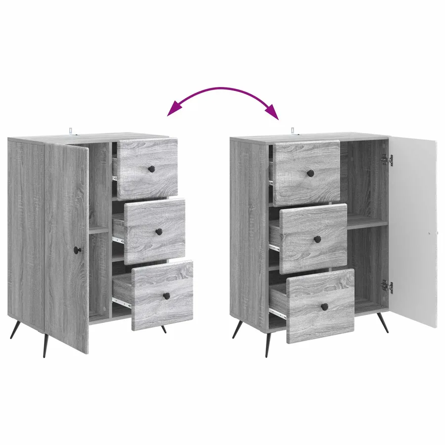 Buffet Sonoma gris 66 x 34,5 x 90 cm Bois d'ingénierie - 8