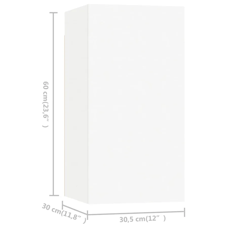 Ensemble de meubles TV 4 pcs Blanc Bois d'ingénierie - 8