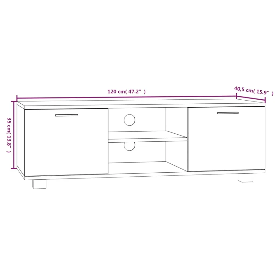 Meuble TV Chêne sonoma 120x40,5x35 cm Bois d'ingénierie - 8