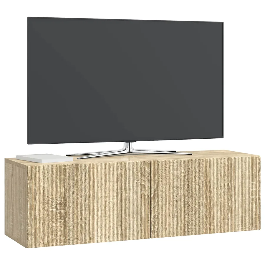 Meuble TV mural Chêne Sonoma 98 x 31 x 30 cm Bois d'ingénierie - 3