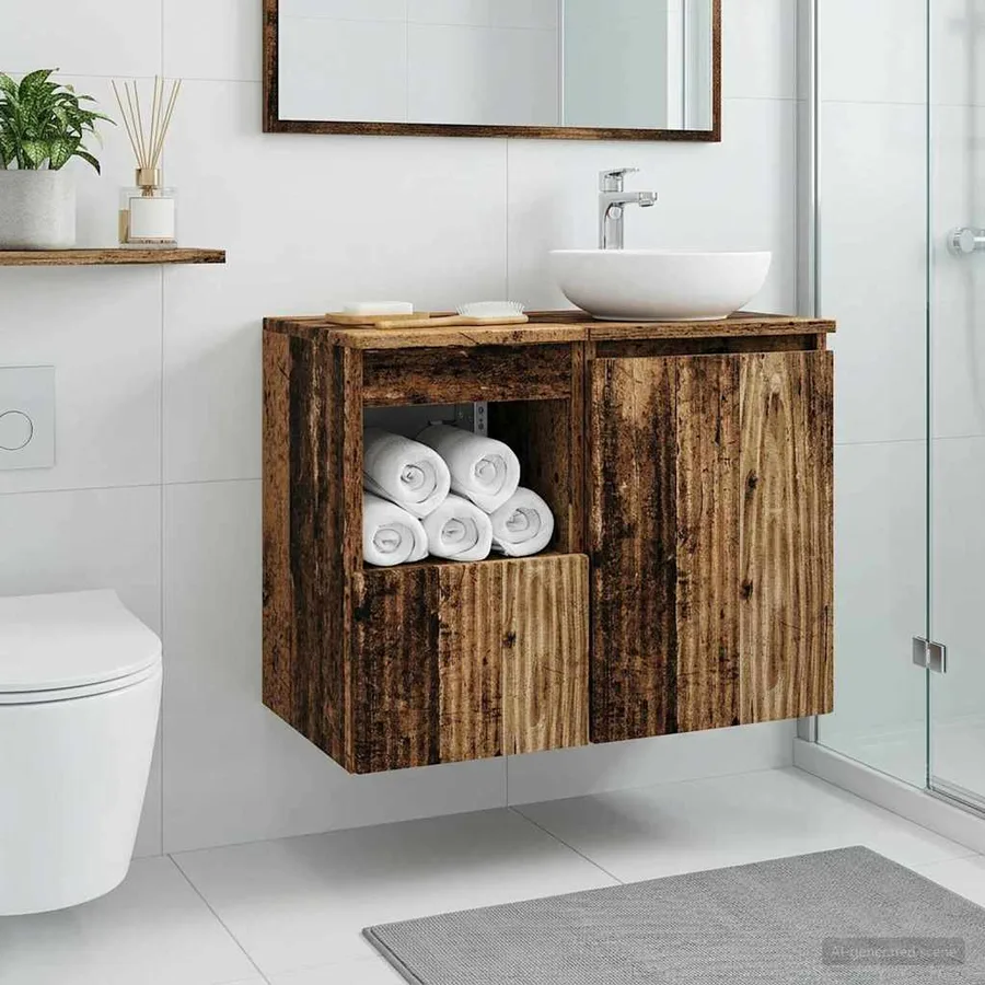 Armoire de salle de bain Bois ancien 30 x 44,5 x 50 cm - 4