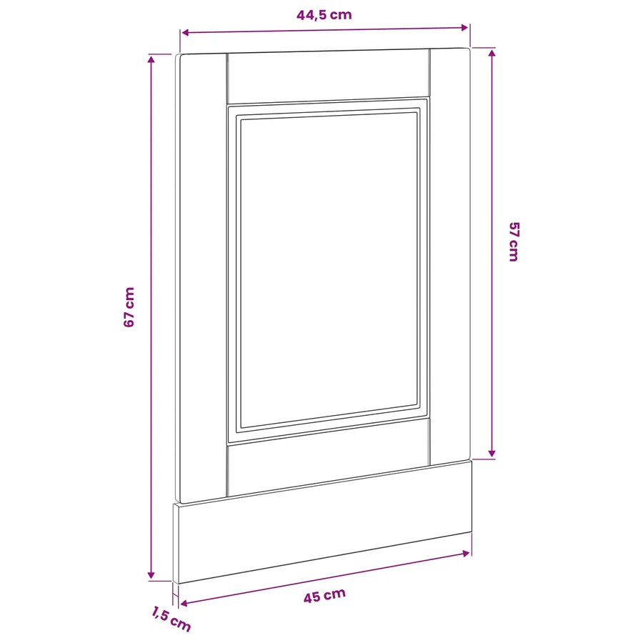 Panneau de lave-vaisselle PORTO Chêne noir 45 x 1,5 x 57 cm - 8