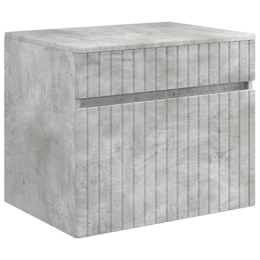 Cabinet de Salle de Bain Mural Gris béton 59 x 44,5 x 50 cm - 2