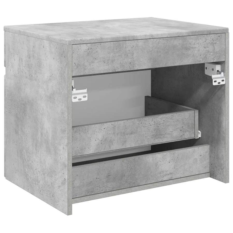 Cabinet de Salle de Bain Mural Gris béton 59 x 44,5 x 50 cm - 5