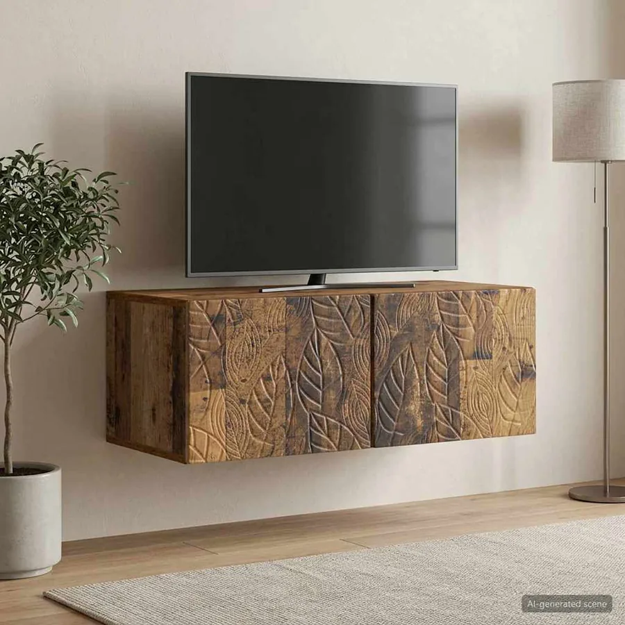 Meuble TV mural 98 x 41 x 30 cm Bois ancien Bois d'ingénierie
