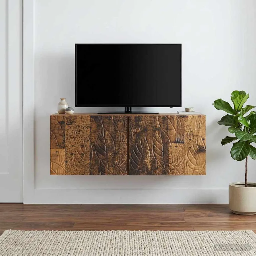 Meuble TV mural 98 x 41 x 30 cm Bois ancien Bois d'ingénierie - 3