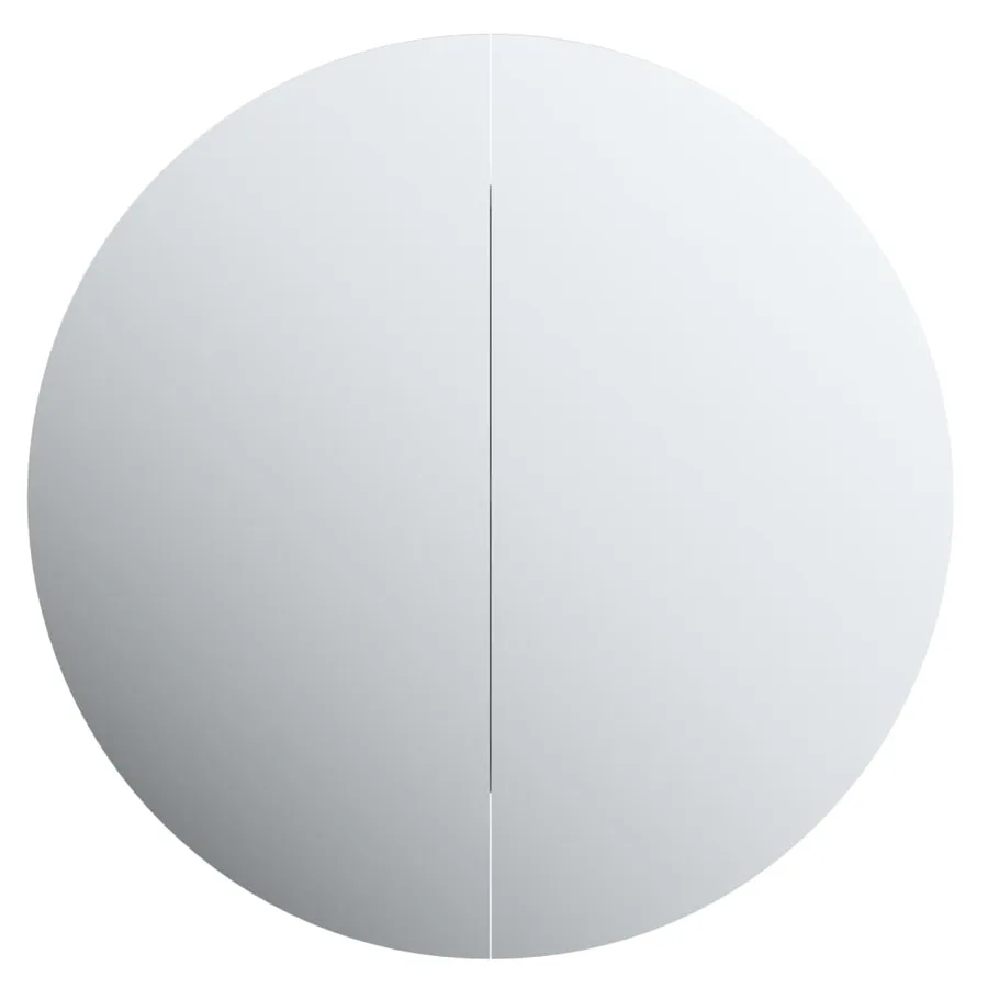 Armoire de salle de bain miroir rond et LED Gris 54x54x17,5 cm - 6