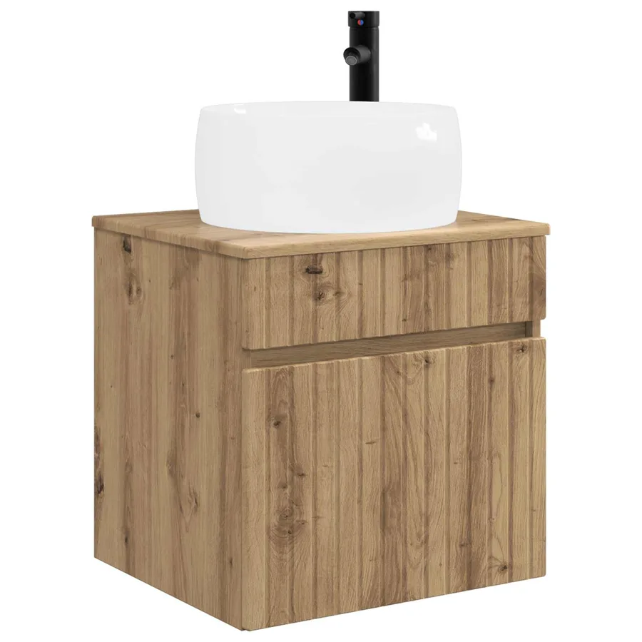 Meuble de lavabo mural Chêne artisanal 49 x 44,5 x 66 cm - 2