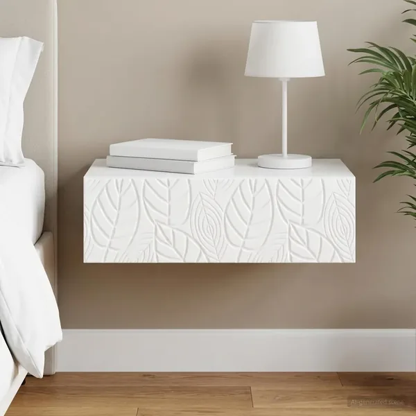 Table d'appoint murale Blanc 59 x 34,5 x 17 cm