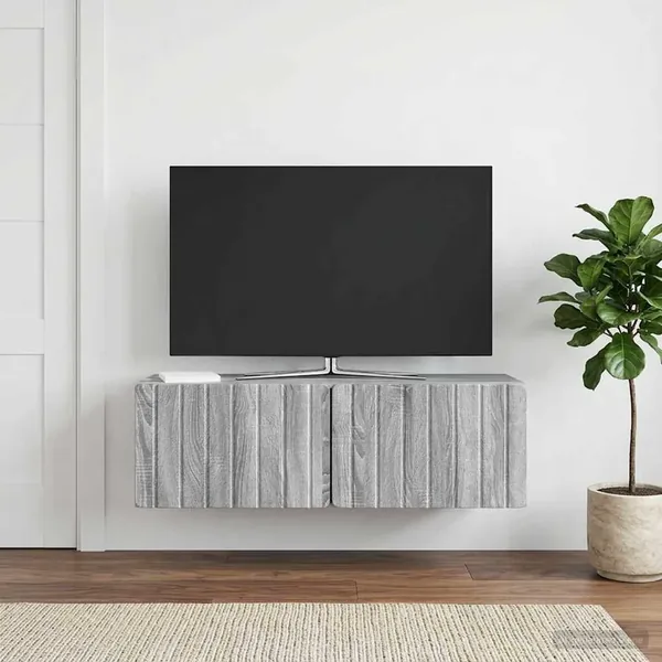 Meuble TV mural 98 x 41 x 30 cm Sonoma gris Bois d'ingénierie