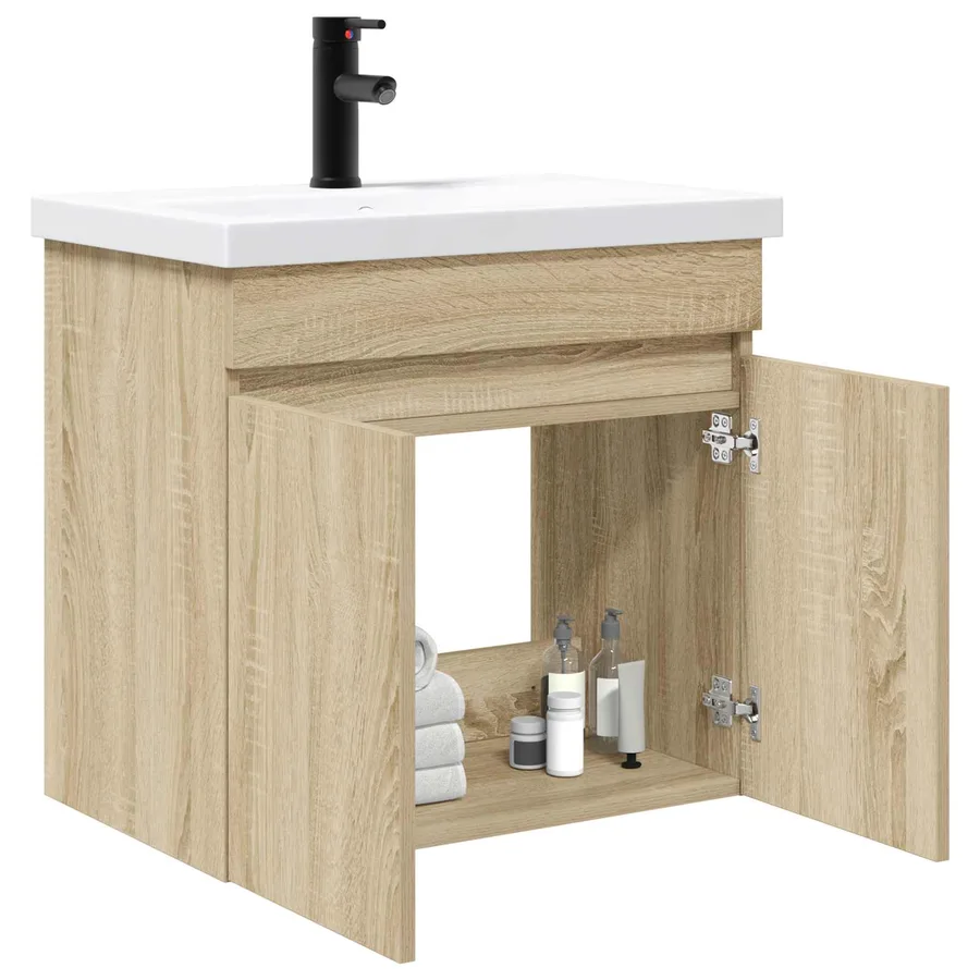 Meuble de salle de bain avec robinet Chêne Sonoma - 3
