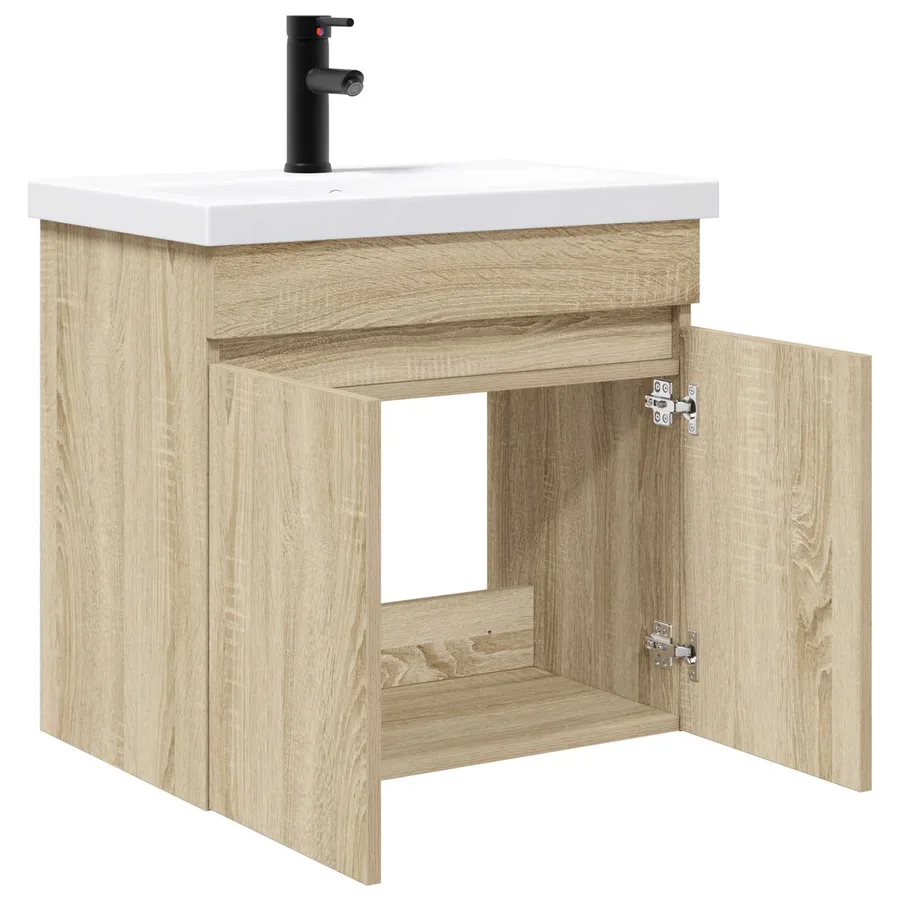 Meuble de salle de bain avec robinet Chêne Sonoma - 4