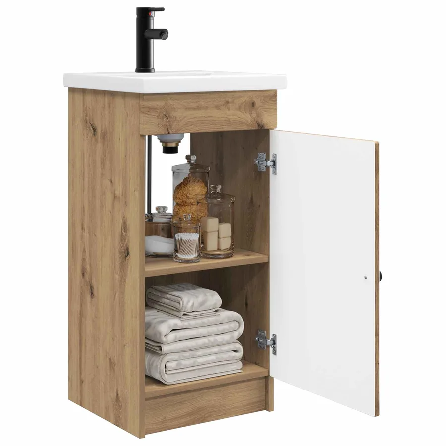Meuble de salle de bain avec évier Chêne artisanal - 3