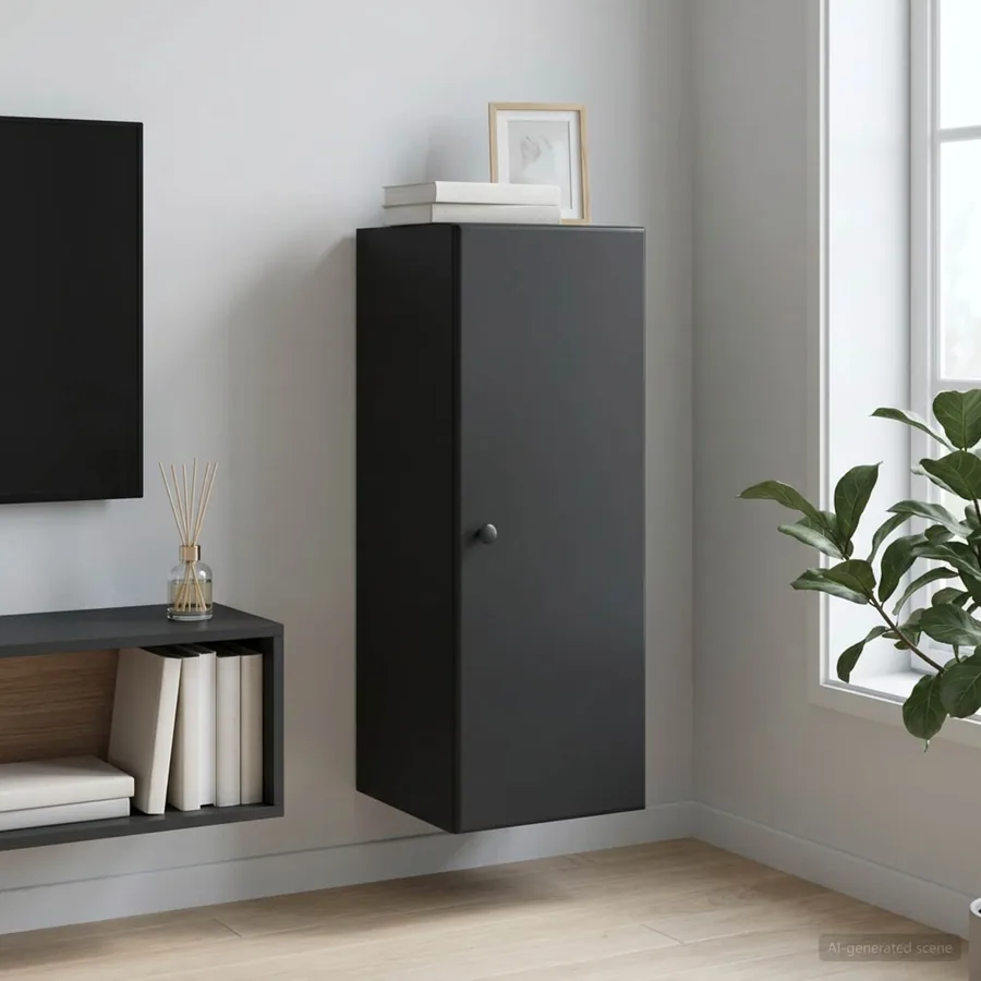 Armoire Murale Noir 33 x 34,5 x 90 cm Bois d'ingénierie