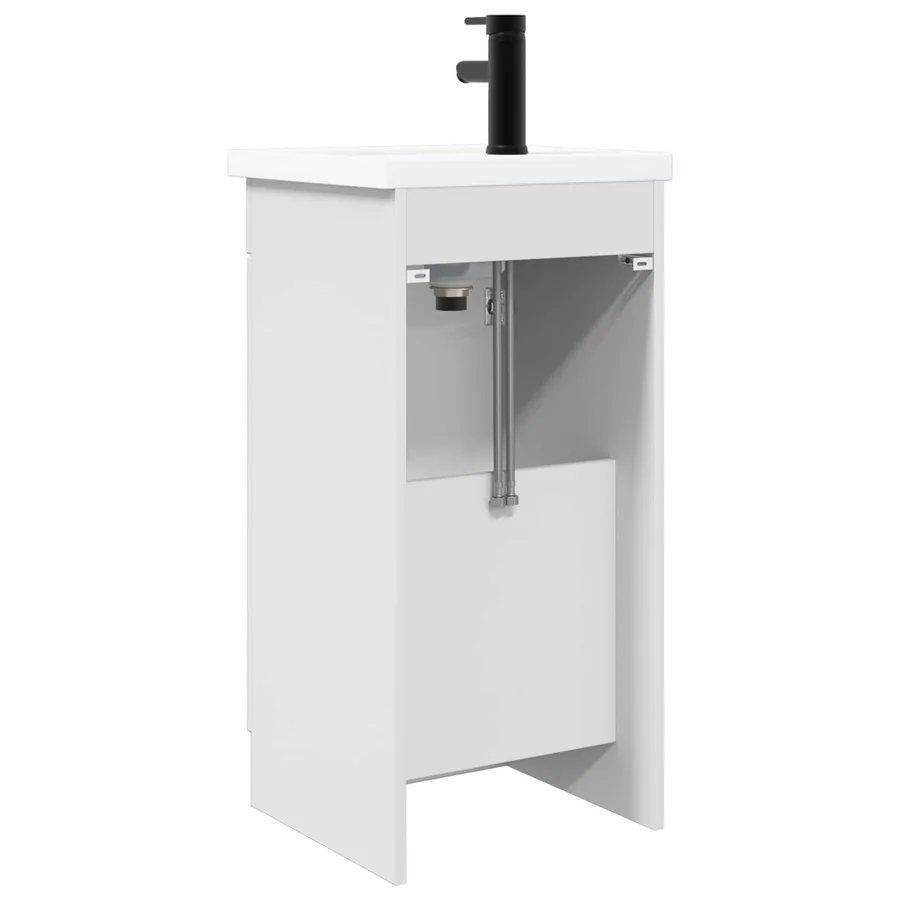 Meuble de salle de bain avec évier Blanc brillant - 6