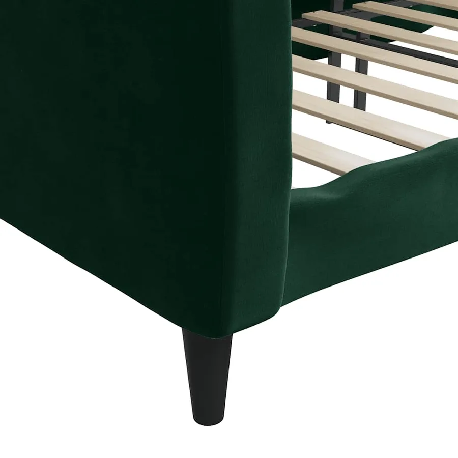 Lit de repos sans matelas vert foncé 80x200 cm velours - 6