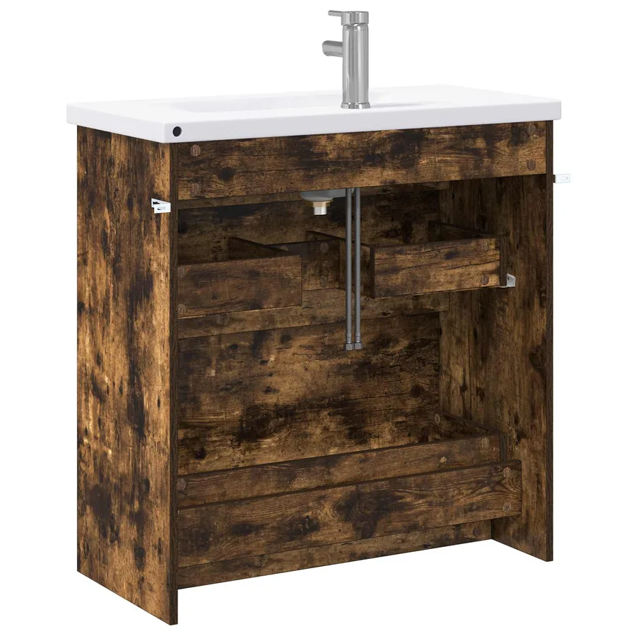 Ensemble de mobilier de salle de bain Chêne fumé - 7