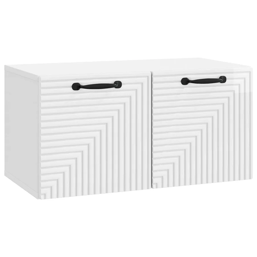 Meuble TV mural Montage mural Blanc brillant 59,5 x 31 x 30 cm - 2