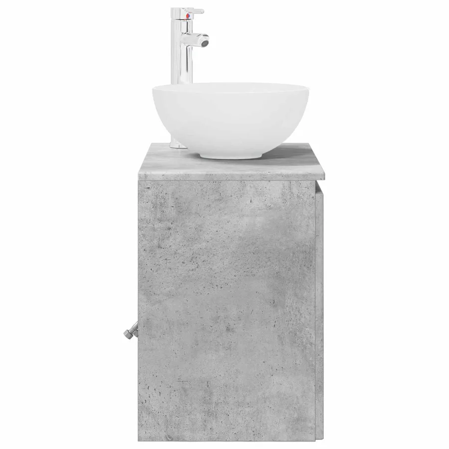 Vanité de lavabo mural Gris béton 49,5 x 35 x 63 cm - 4