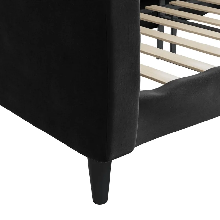 Lit de repos sans matelas noir 80x200 cm velours - 6