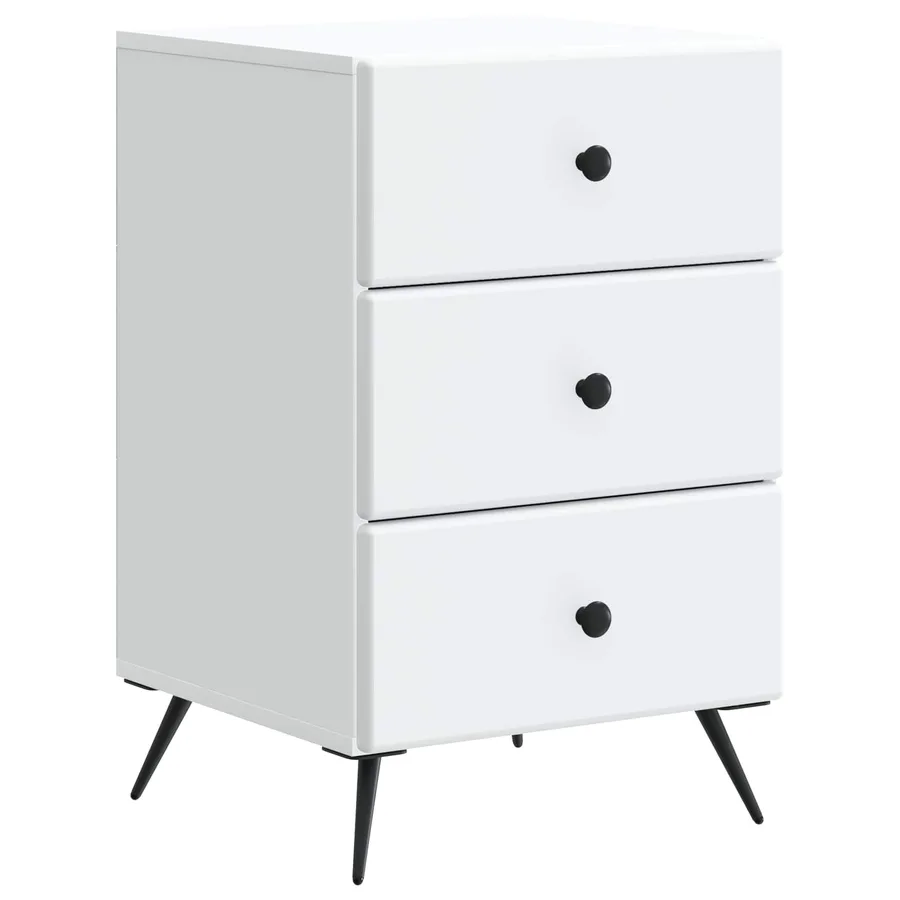Cabinet de chevet Blanc 43 x 41 x 66,5 cm Bois d'ingénierie - 2
