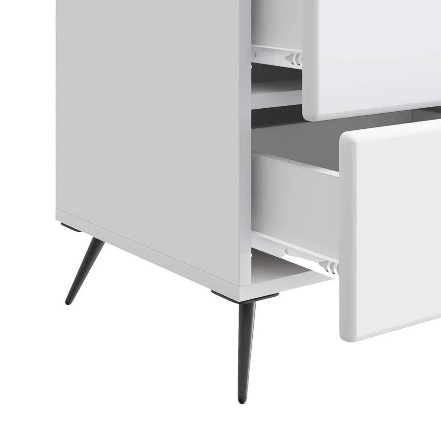 Cabinet de chevet Blanc 43 x 41 x 66,5 cm Bois d'ingénierie - 9