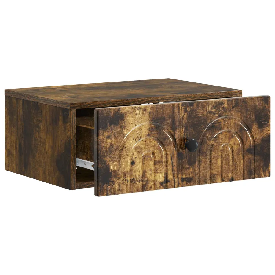 Cabinet de chevet mural Chêne fumé 49 x 34,5 x 20 cm - 4