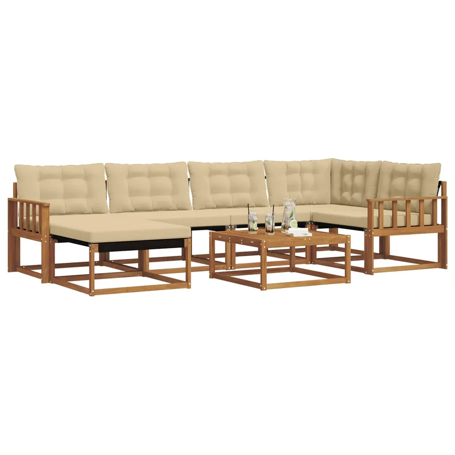 Ensemble de canapés d'extérieur 19 pcs Naturel et Beige - 3