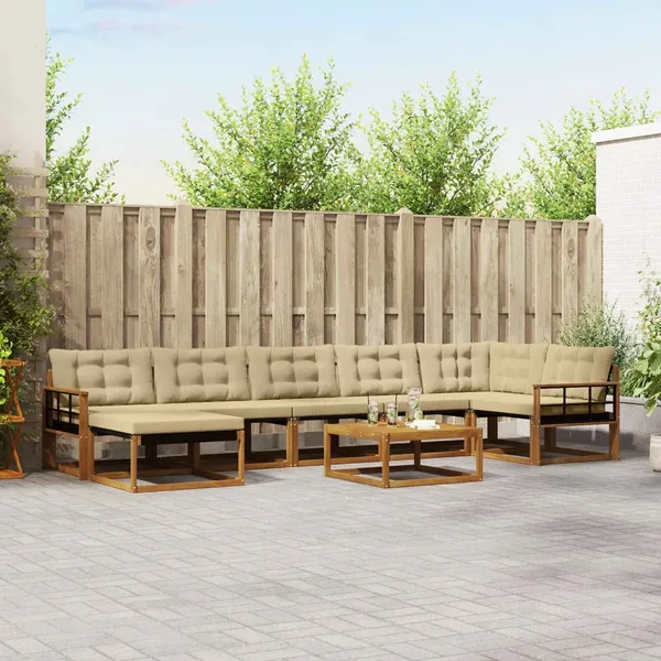 Ensemble de canapés d'extérieur 22 pcs Naturel et Beige