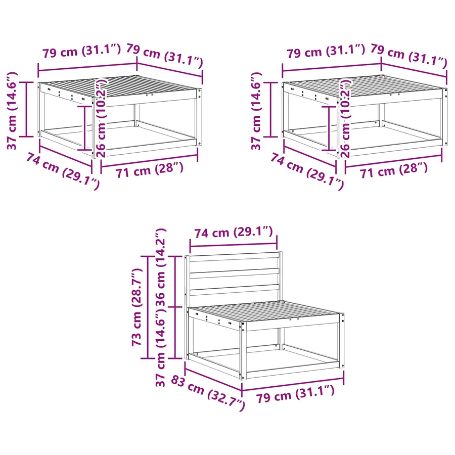 Ensemble de canapés d'extérieur 6 pcs Naturel - 11