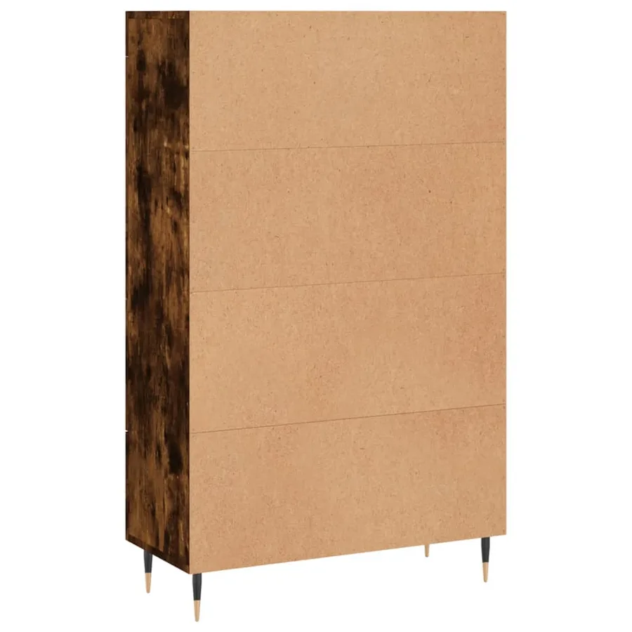 Buffet haut chêne fumé 69,5x31x115 cm bois d'ingénierie - 8