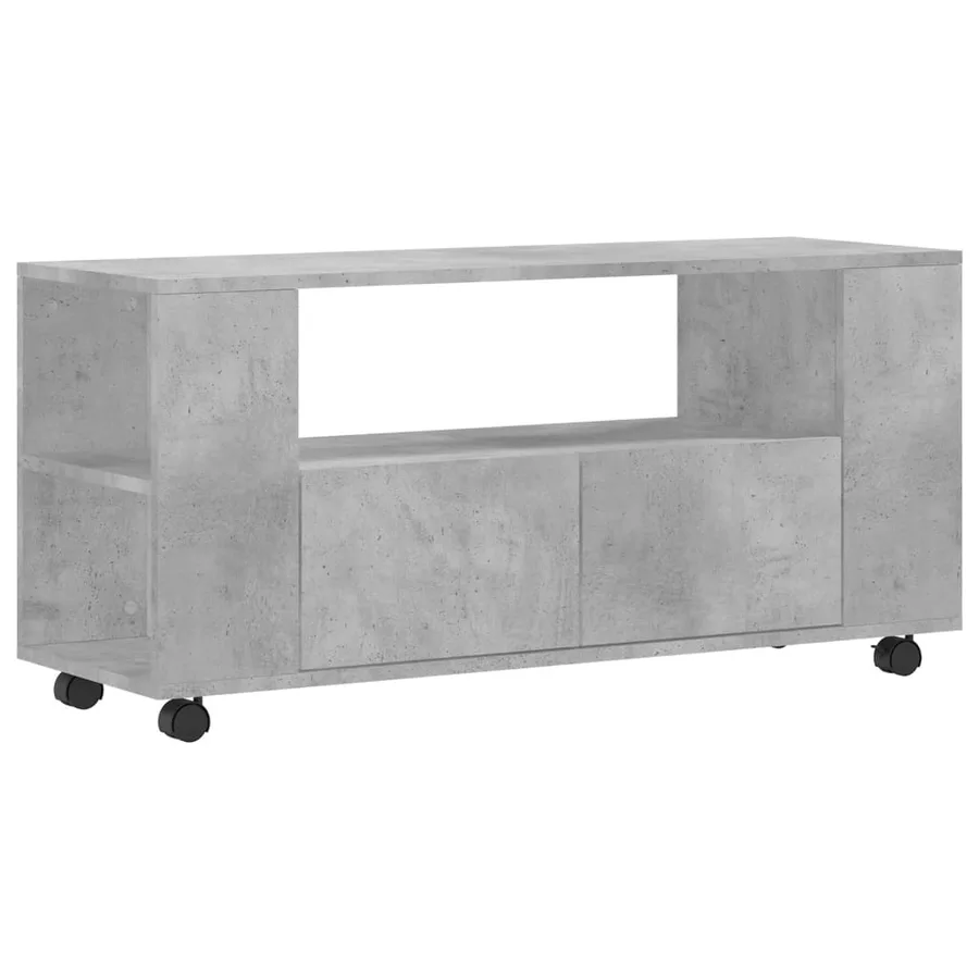 Meuble TV gris béton 102x34,5x43 cm bois d'ingénierie - 2