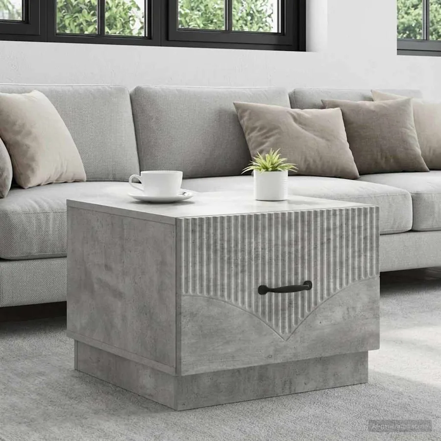 Table basse Gris béton 49 x 50 x 37 cm Bois d'ingénierie