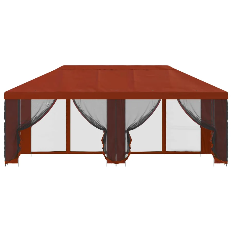 Gazebo avec murs latéraux 6 x 3 m Terre cuite - 3