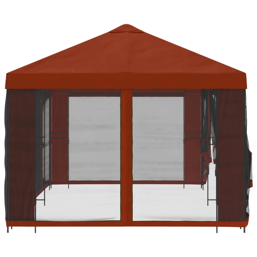 Gazebo avec murs latéraux 6 x 3 m Terre cuite - 4