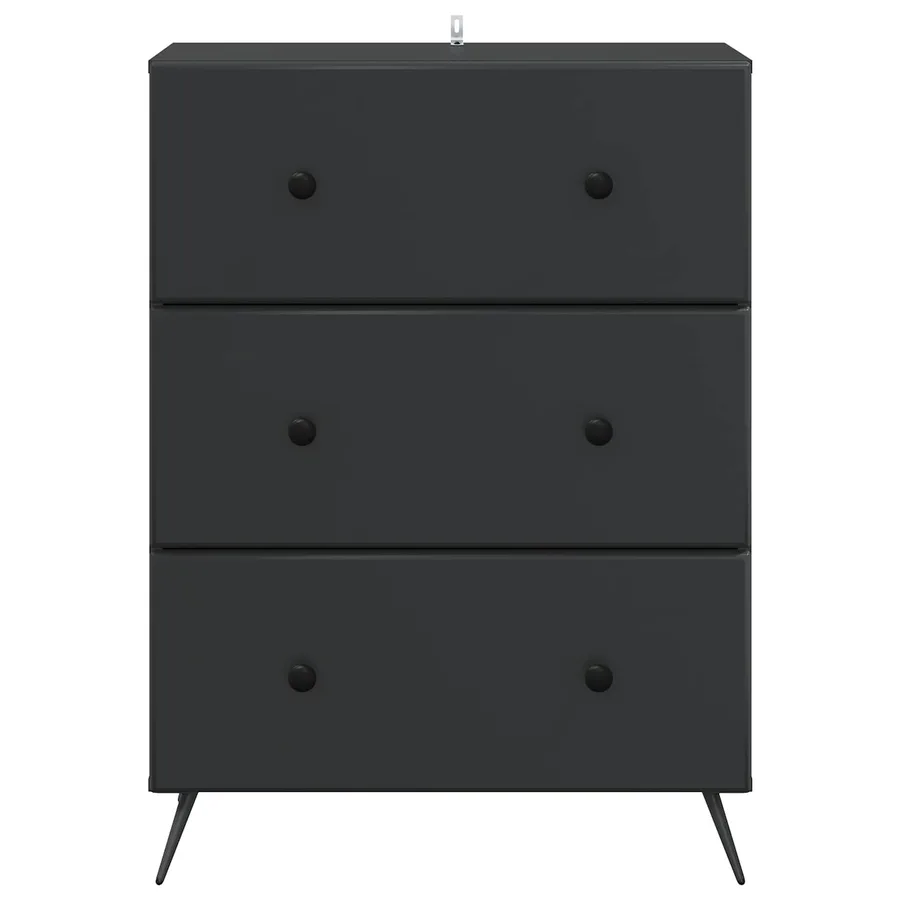 Armoire à tiroirs Noir 66 x 34,5 x 90 cm Bois d'ingénierie - 6