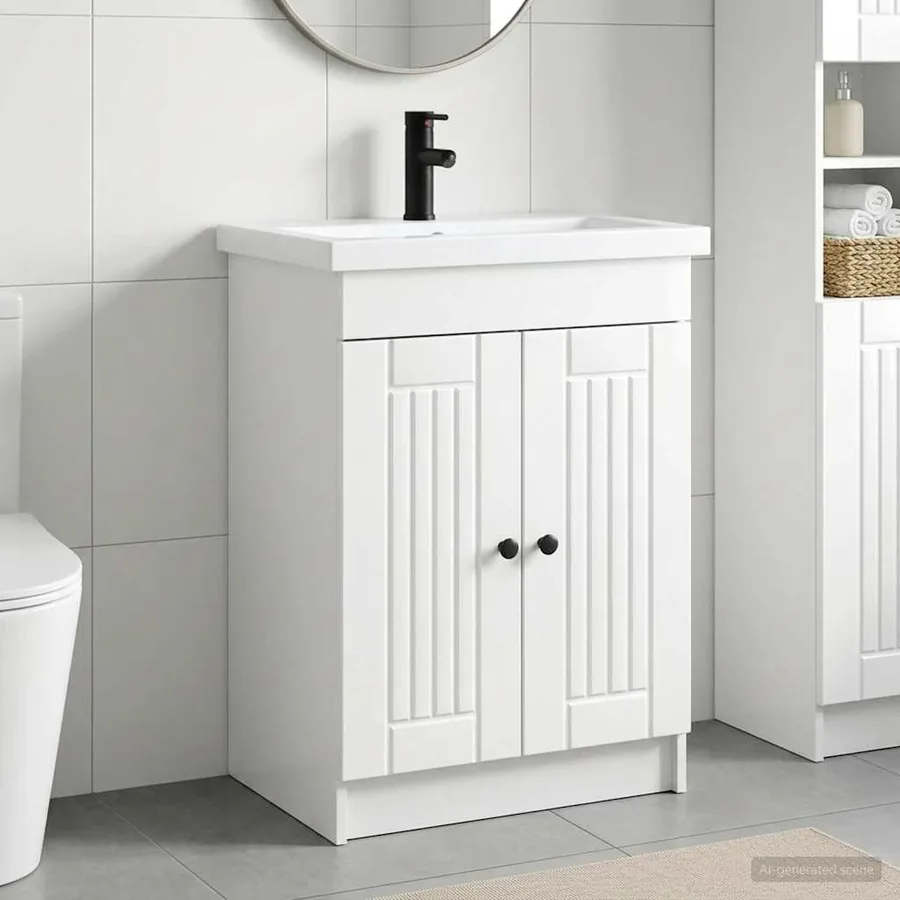 Ensemble de mobilier de salle de bain Blanc brillant