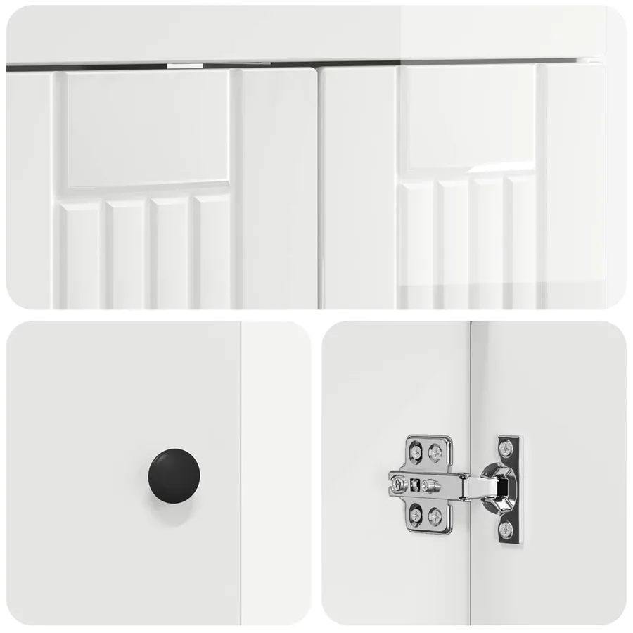 Ensemble de mobilier de salle de bain Blanc brillant - 8