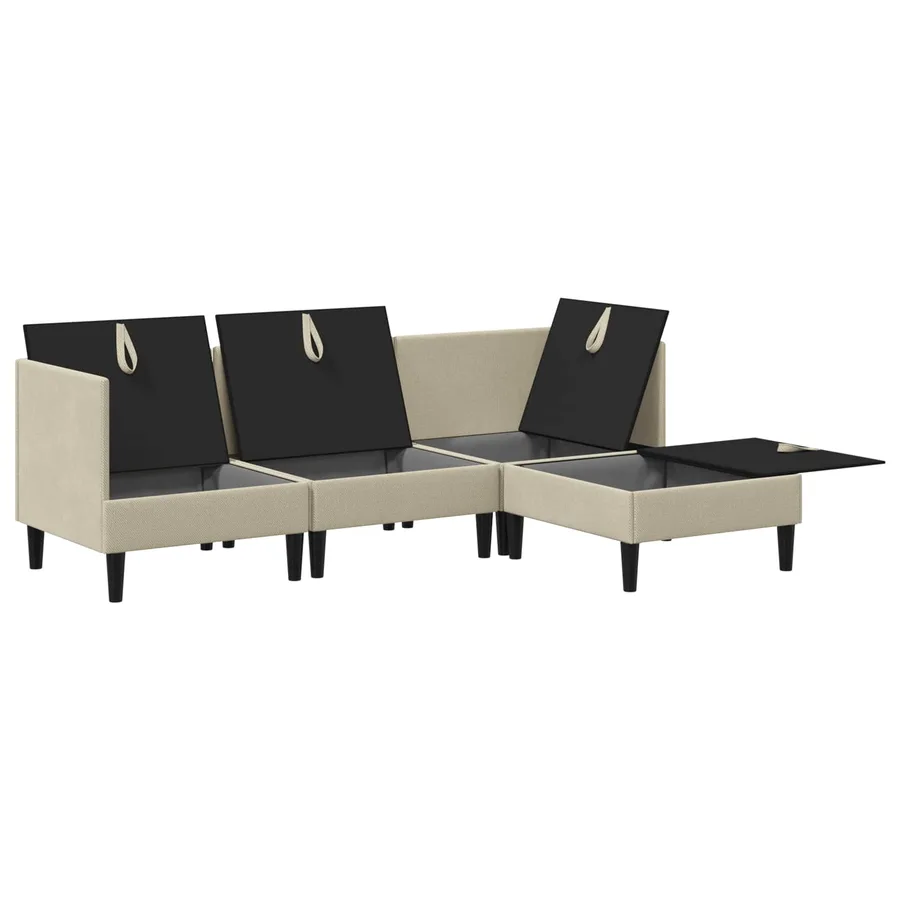 Ensemble de meubles pour le salon 4 pcs Sable Tissu - 4