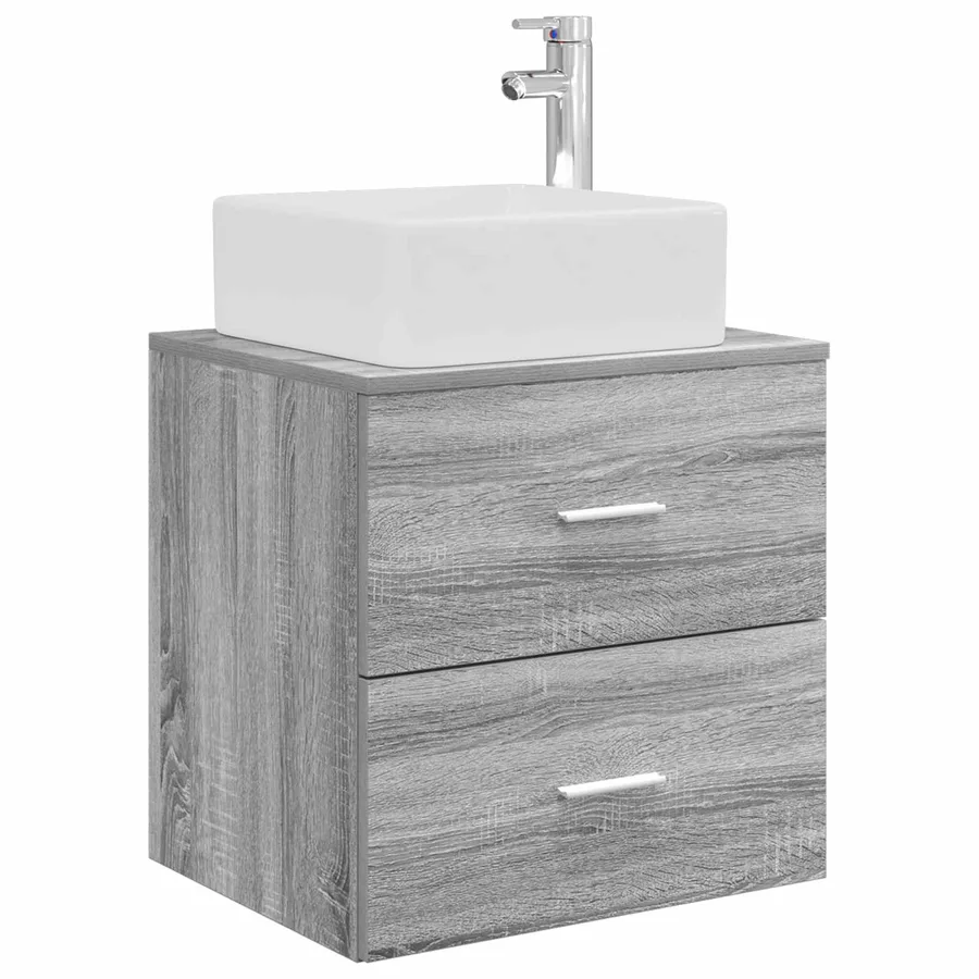 Vanité de lavabo mural Sonoma gris 49,5 x 41 x 63 cm - 2