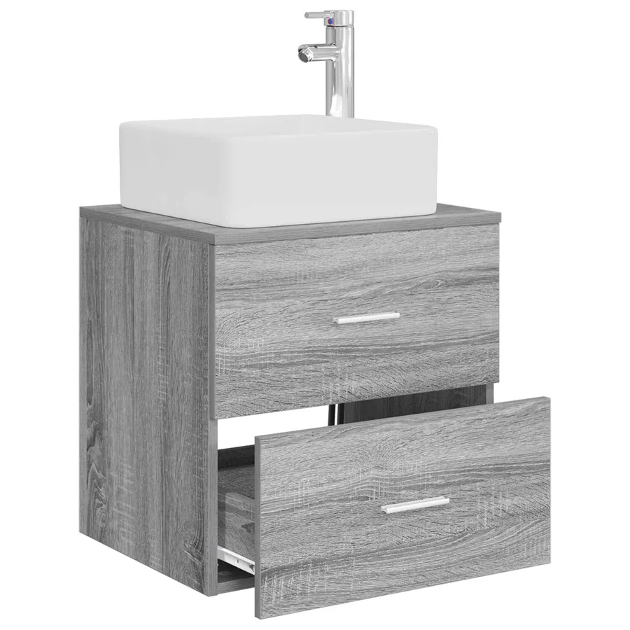Vanité de lavabo mural Sonoma gris 49,5 x 41 x 63 cm - 3