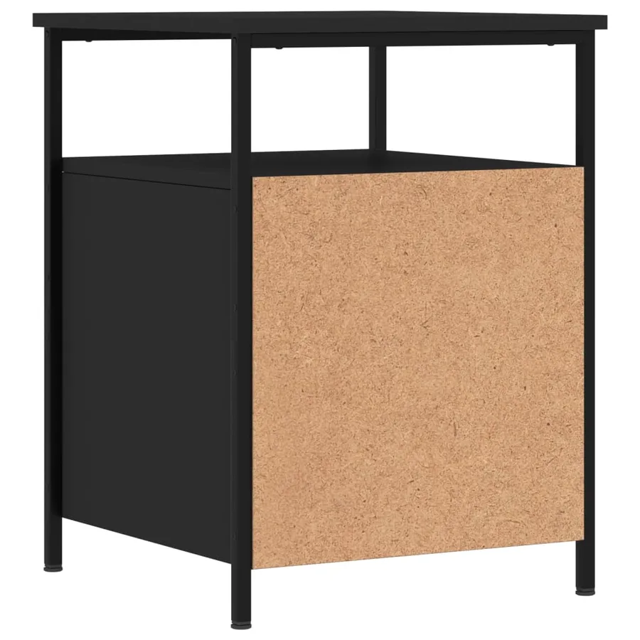 Table de chevet noir 44x45x60 cm bois d’ingénierie - 5
