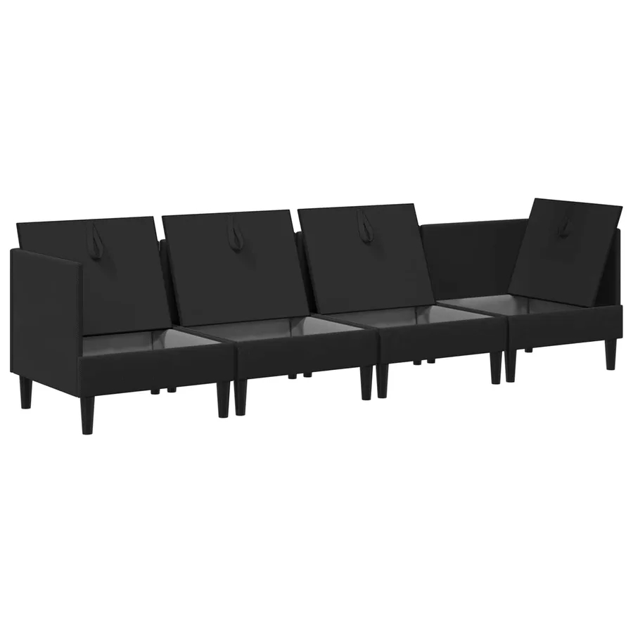 Ensemble de meubles pour le salon 4 pcs Noir Tissu - 4