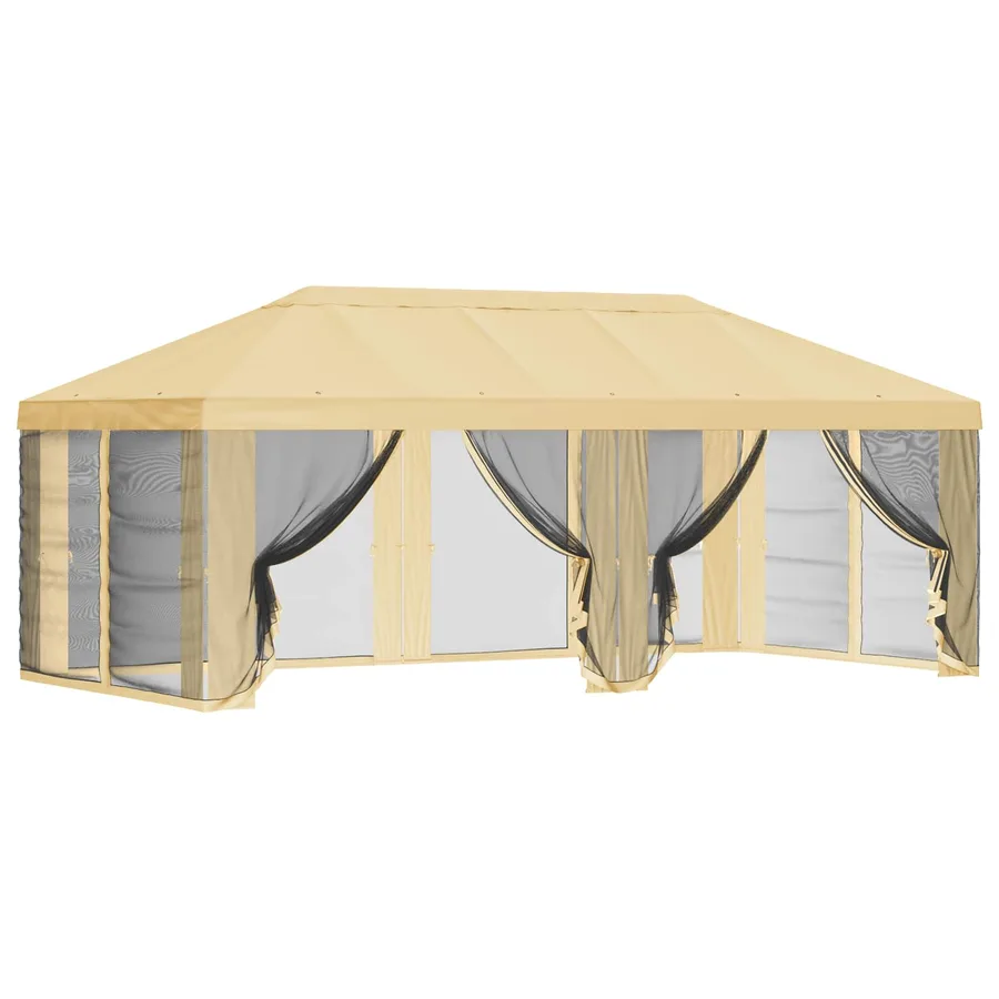Housse de tonnelle avec murs latéraux Crème 600,5 x 300,5 cm - 2