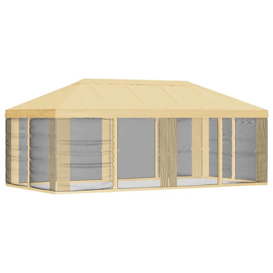 Housse de tonnelle avec murs latéraux Crème 600,5 x 300,5 cm - 3