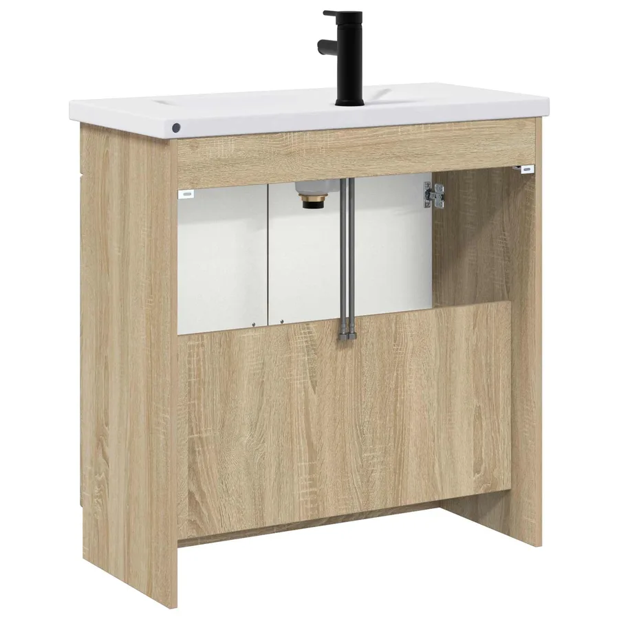 Ensemble de mobilier de salle de bain Chêne Sonoma - 7