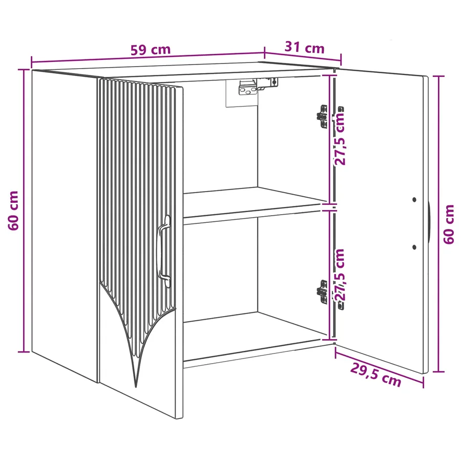Armoire Murale Blanc 59 x 31 x 60 cm Bois d'ingénierie - 8