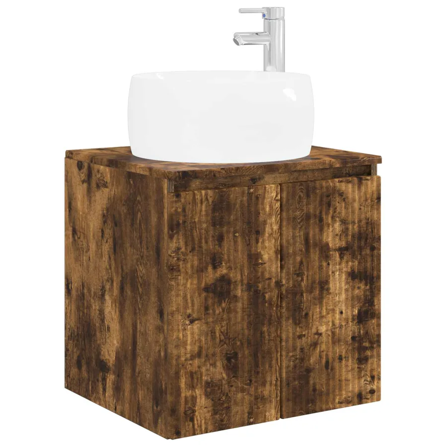 Vanité de lavabo mural Chêne fumé 49,5 x 44,5 x 66 cm - 2