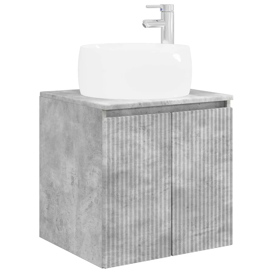 Vanité de lavabo mural Gris béton 49,5 x 44,5 x 66 cm - 2