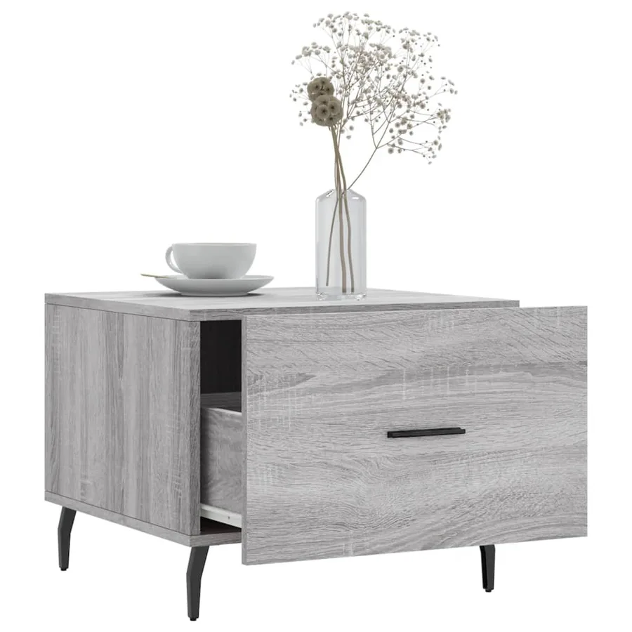 Table basse Sonoma gris 50x50x40 cm Bois d'ingénierie - 4
